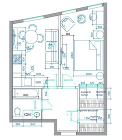 Квартира 44,3 м², 2-комнатная - изображение 1