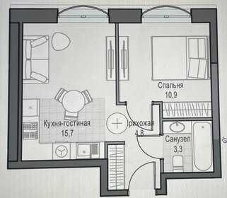 Квартира 35 м², 1-комнатная - изображение 1