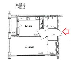 Квартира 35 м², 1-комнатная - изображение 1