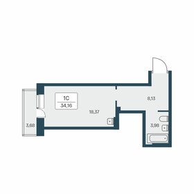 Квартира 34,2 м², студия - изображение 1