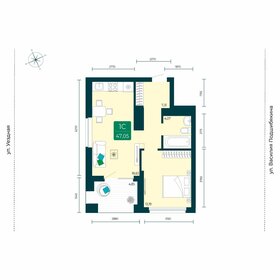 Квартира 47,1 м², 1-комнатная - изображение 1