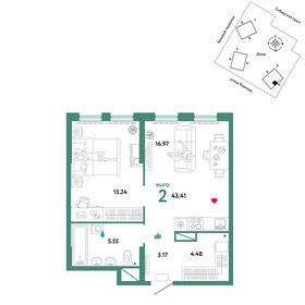 44 м², 2-комнатная квартира 7 600 000 ₽ - изображение 119