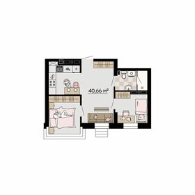 Квартира 40,7 м², 3-комнатная - изображение 1