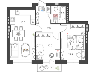 86,9 м², 3-комнатная квартира 6 699 000 ₽ - изображение 83