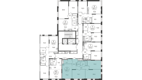 82,3 м², 3-комнатная квартира 18 139 622 ₽ - изображение 63