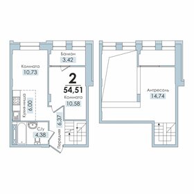 53,5 м², 2-комнатная квартира 7 057 700 ₽ - изображение 1