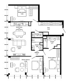 Квартира 103,1 м², 3-комнатная - изображение 2
