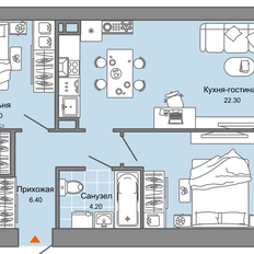 Квартира 69 м², 3-комнатная - изображение 2