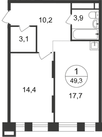 45,6 м², 1-комнатная квартира 11 637 177 ₽ - изображение 28