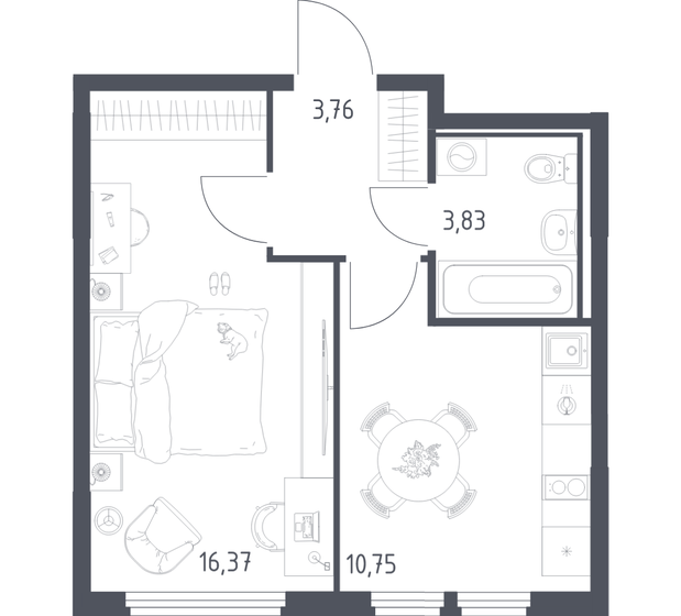 33 м², 1-комнатная квартира 10 500 000 ₽ - изображение 99