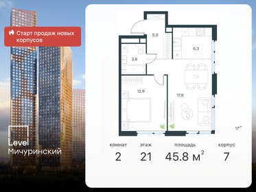 57,3 м², 2-комнатная квартира 25 000 000 ₽ - изображение 107