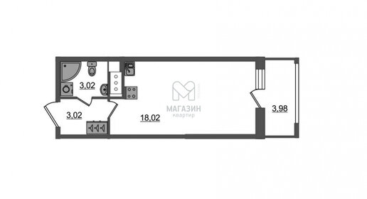 Квартира 24,1 м², студия - изображение 1