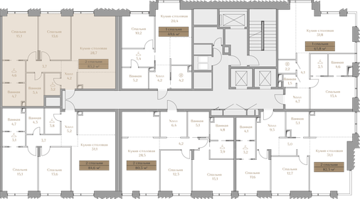58,8 м², 2-комнатные апартаменты 30 047 200 ₽ - изображение 108