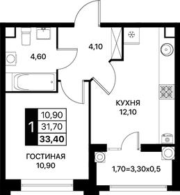 34 м², 1-комнатная квартира 5 100 000 ₽ - изображение 111