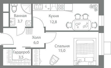 Квартира 41 м², 1-комнатная - изображение 1