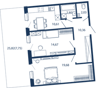 60,1 м², 2-комнатные апартаменты 30 823 756 ₽ - изображение 37