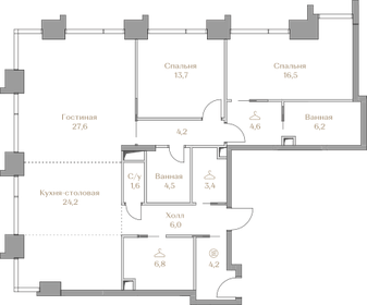 119 м², 2-комнатная квартира 215 000 000 ₽ - изображение 107