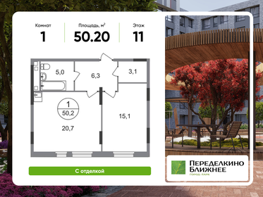 Квартира 50,2 м², 1-комнатная - изображение 1