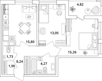 62,9 м², 2-комнатная квартира 14 921 878 ₽ - изображение 17