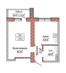 43 м², 1-комнатная квартира 4 252 050 ₽ - изображение 1