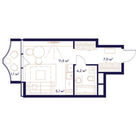 18,7 м², апартаменты-студия 7 600 000 ₽ - изображение 151