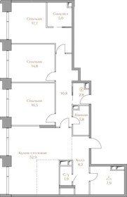 Квартира 122,3 м², 3-комнатная - изображение 1