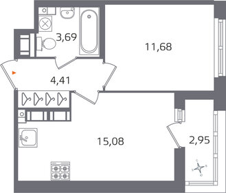 Квартира 36,3 м², 1-комнатная - изображение 1