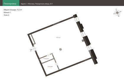 71,4 м², 1-комнатные апартаменты 68 129 000 ₽ - изображение 68