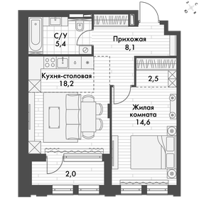 50,8 м², 1-комнатная квартира 10 600 000 ₽ - изображение 64