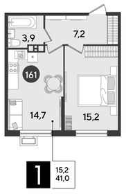 41,8 м², 1-комнатная квартира 7 482 200 ₽ - изображение 18