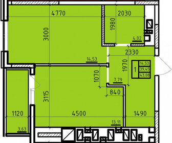 43,1 м², 1-комнатная квартира 4 308 000 ₽ - изображение 65