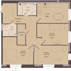 Квартира 79,7 м², 3-комнатная - изображение 2