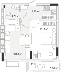 Квартира 42,5 м², 1-комнатная - изображение 1