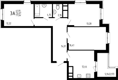 77,2 м², 3-комнатная квартира 12 900 000 ₽ - изображение 37