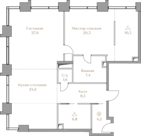 Квартира 110,8 м², 1-комнатная - изображение 1