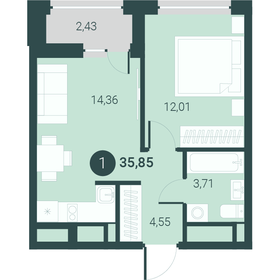 38,5 м², 1-комнатная квартира 5 390 000 ₽ - изображение 24