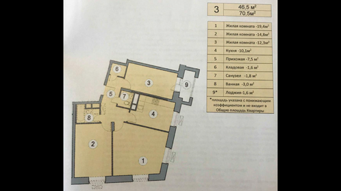 Квартира 70,4 м², 3-комнатная - изображение 2