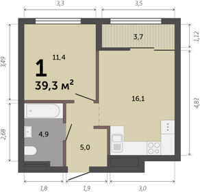 41,7 м², 1-комнатная квартира 5 500 000 ₽ - изображение 41