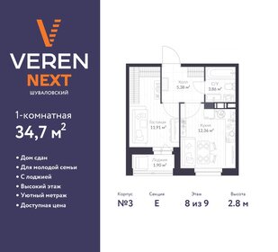 31,9 м², 1-комнатная квартира 6 750 000 ₽ - изображение 65