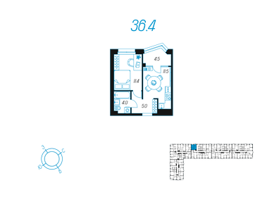 46,5 м², 1-комнатная квартира 5 500 000 ₽ - изображение 52