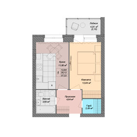 Квартира 37,2 м², 1-комнатная - изображение 1