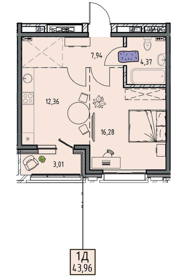 41,8 м², 1-комнатная квартира 4 550 000 ₽ - изображение 114