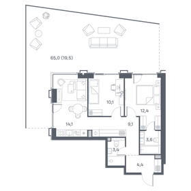 73 м², 2-комнатная квартира 21 300 000 ₽ - изображение 31