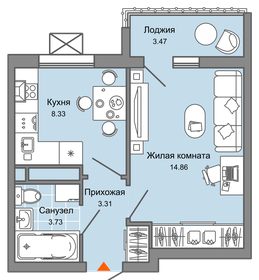 34 м², 1-комнатная квартира 3 921 617 ₽ - изображение 18