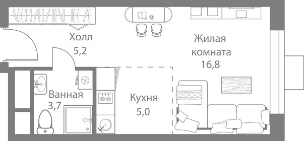 31 м², квартира-студия 8 900 000 ₽ - изображение 101