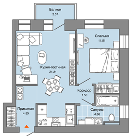 43 м², 2-комнатная квартира 5 756 880 ₽ - изображение 11