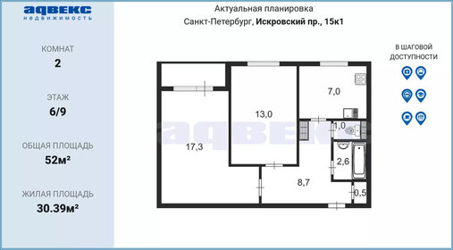 49,6 м², 3-комнатная квартира 7 800 000 ₽ - изображение 109