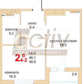 42,9 м², 2-комнатная квартира 2 700 000 ₽ - изображение 52