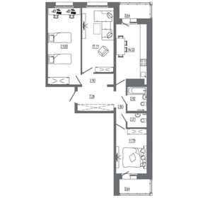 Квартира 91 м², 3-комнатная - изображение 1