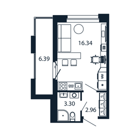 Квартира 24,5 м², студия - изображение 1